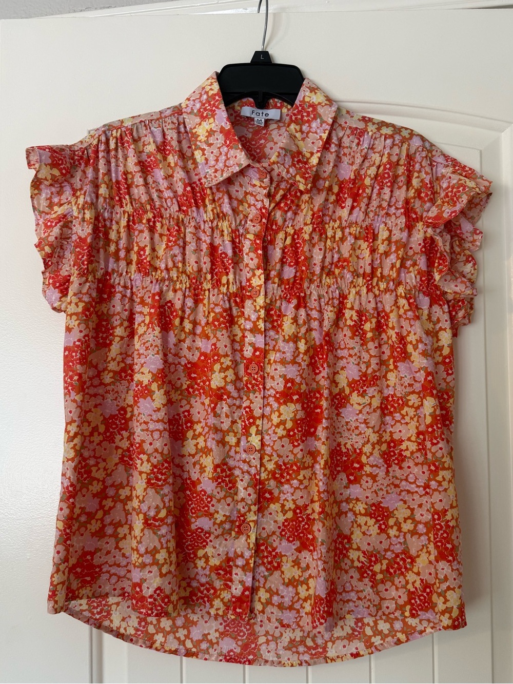 Fate Orange Floral Blouse - Medium